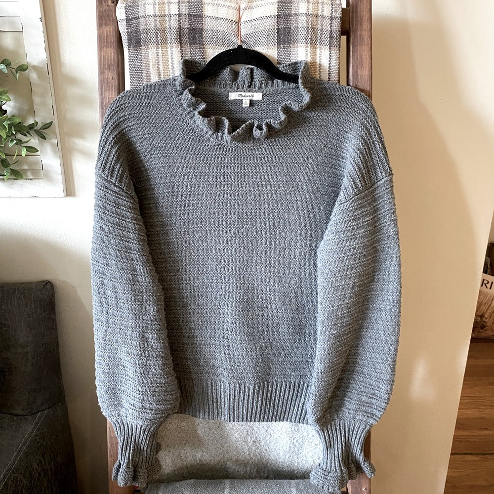 Madewell ruffle neck sweater